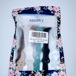 MSK Floral Apple Watch Bands Set - Black, Cream, Pink